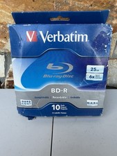 Verbatim 97238 25 GB 6X BD-R Blu-Ray Disc 10/Pack New
