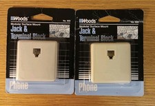 Woods Modular Surface Mounts Jack & Terminal Blocks No. 900 Off White Phone Jack
