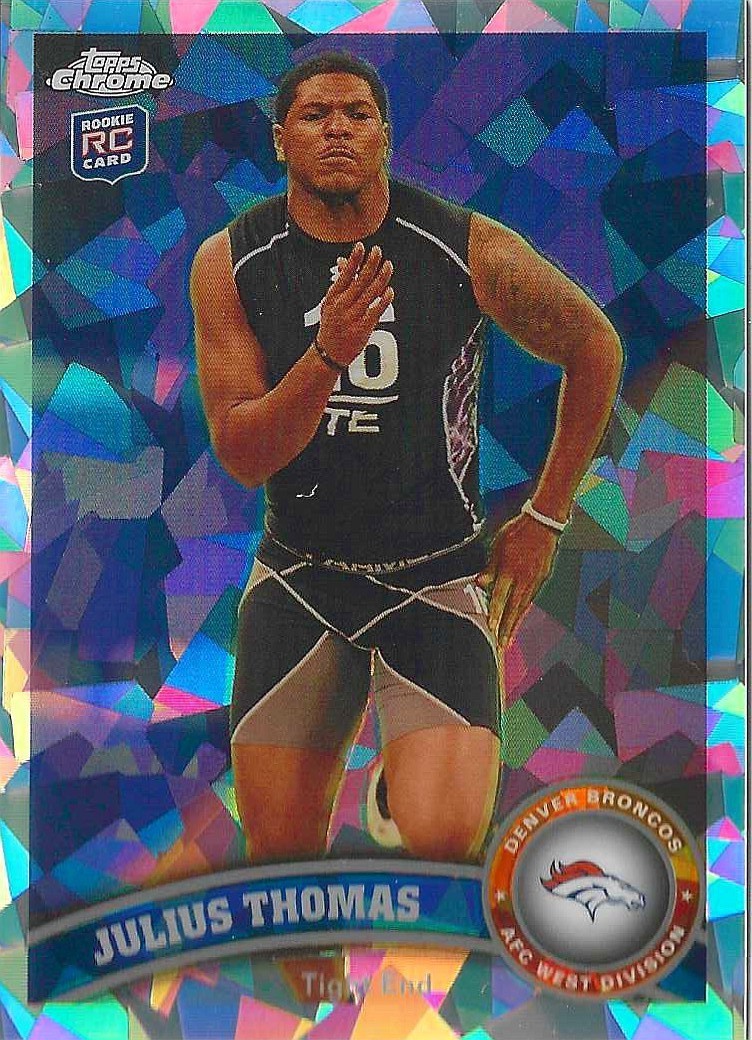 Julius Thomas Topps Chrome #92 Crystal Atomic Refractor