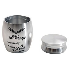 Mini Pet Memorial Small Urns 1.57 in for Dog Cat Ashes Stainless Steel Silver