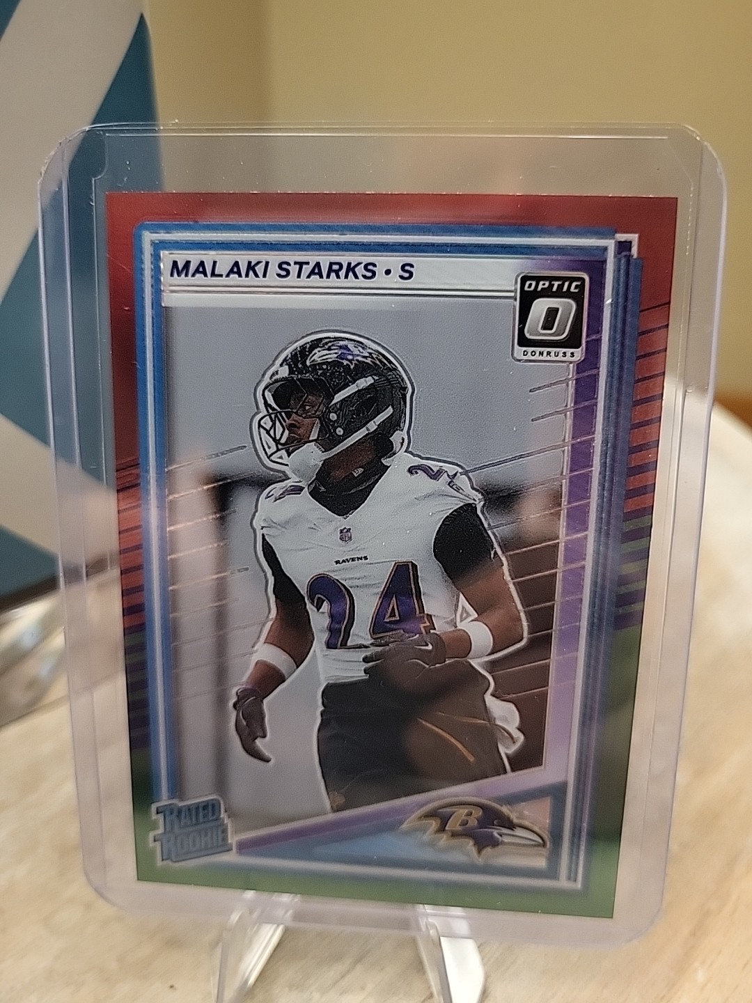2025 Donruss - Rated Rookie Malaki Starks #346 Press Proof Green/Red Prizm (RC)