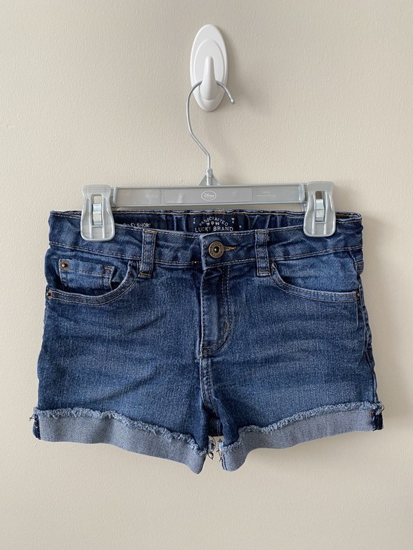 Lucky Brand Cut Off Shorts Girls Blue 8 Denim Riley Distressed Cuffed Trendy