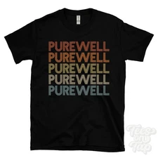 PUREWELL REPEATED RETRO STYLE T-SHIRT mens & womens uk place name gift