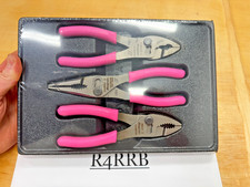 Snap-on Tools USA NEW 3pc Classic PINK Soft Grip Slip Joint Pliers Set PL346ACFP