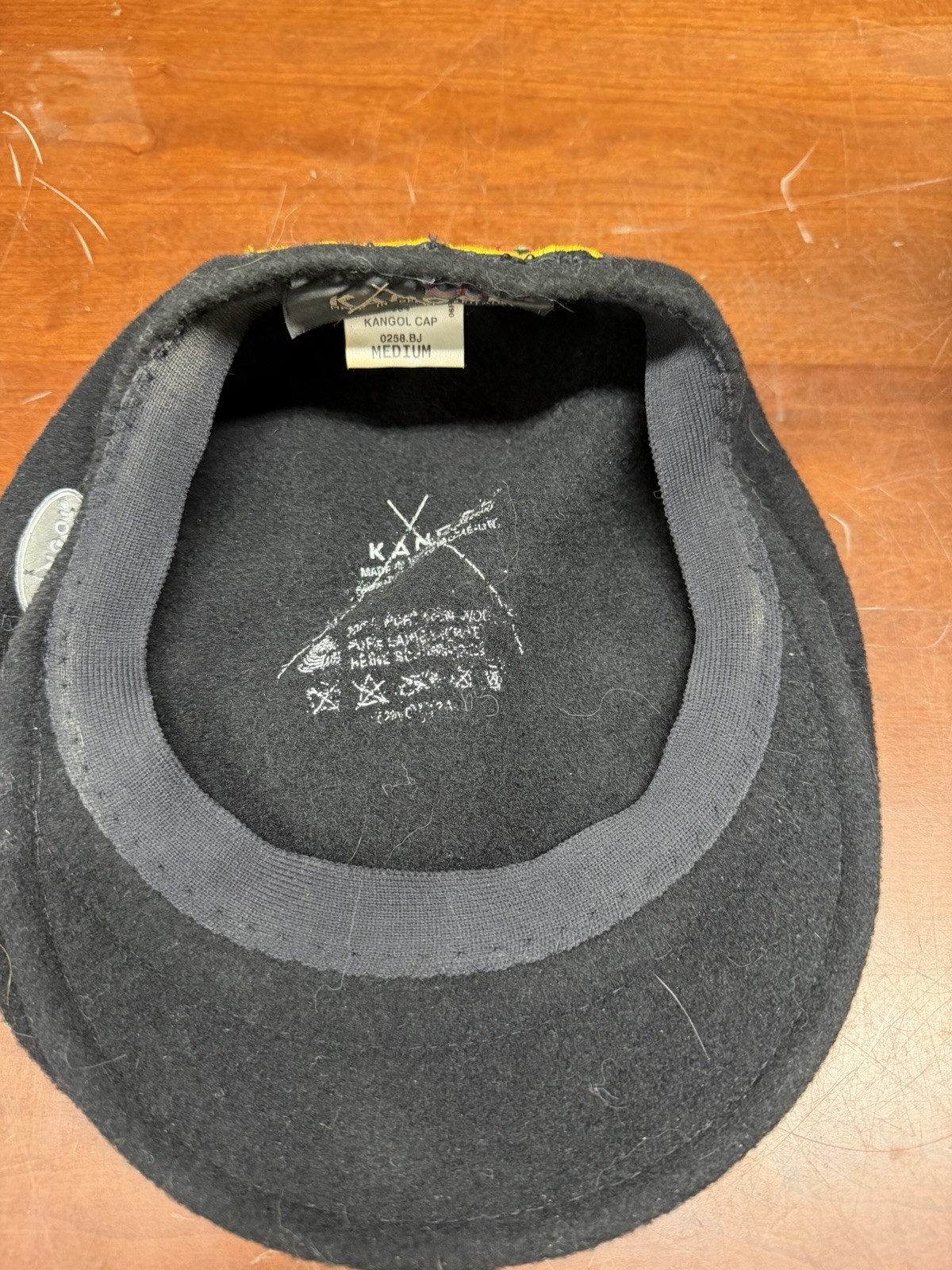 Vtg Kangol Beret BOB MARLEY Black pure Wool Cap Beret Medium image 6
