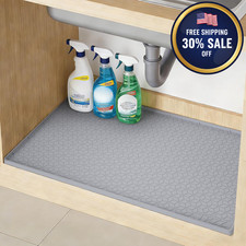 TRZZ Under Sink Mat 34" x 19" Under Kitchen Sink Mat Waterproof Silicone Unde.US