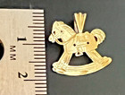 14k Yellow Gold Rocking Horse Charm Necklace Pendant — photo 7