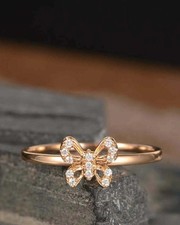 0.20Ct Lab Created Round Diamond Women's Wedding Ring 14K Rose Gold Finish