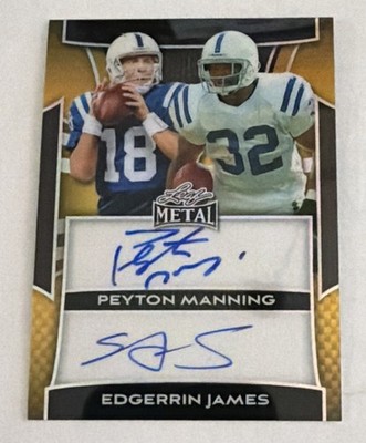 2024 Leaf Metal Peyton Manning / Edgerrin James Dual Auto Gold #1/1 Colts