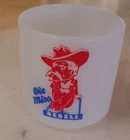 VTG Milk Glass Mug Federal Ole Miss Runnin' Rebels