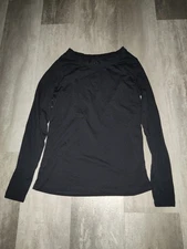 Women’s Black Long Sleeve Stretch Undershirt – NY Threads – Size Small