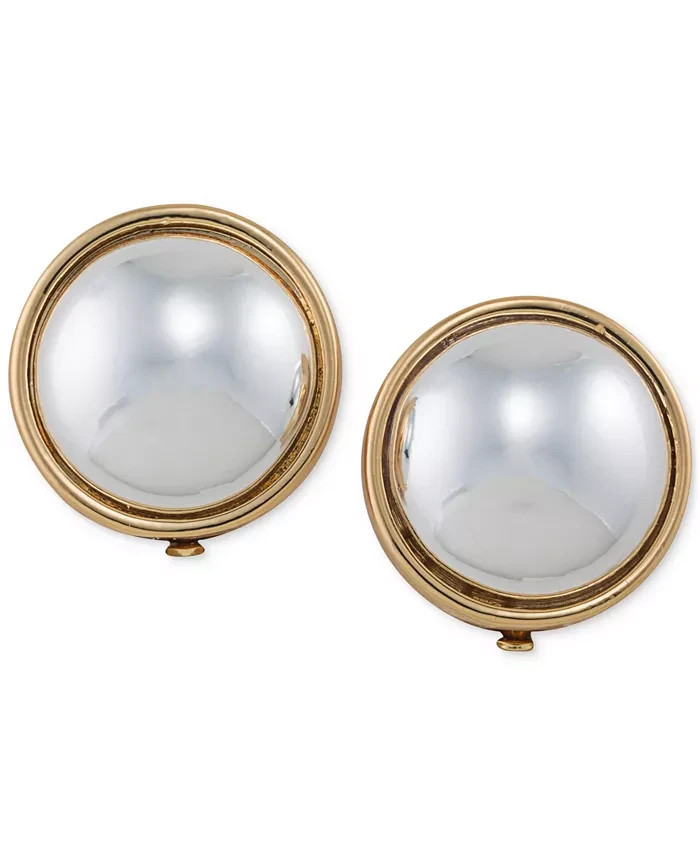 Lauren Ralph Lauren Two Tone Sphere Huggie Earrings, .75" Diameter NEW $32.00