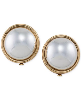 Lauren Ralph Lauren Two Tone Sphere Huggie Earrings, .75'' Diameter NEW