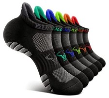 Men Running Socks,Active Ankle Socks No Show For Men 10-12 6pairs-black7897
