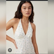 Cotton On Chic Cream Floral  halter Dress