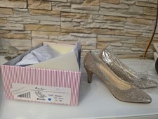 Rainbow Club Brooke Bridal Shoes Wedding Satin Pumps Size 36 Gold Metallic