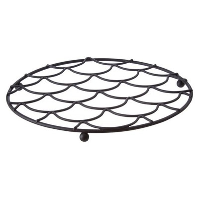 Vertex Art Deco Stil Untersetzer matt schwarz Kugelfüße Welle Kochen Stativ Halterung
