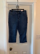 NYDJ PETITE Curves 360 Slim Straight Capri Jeans CALIENTE sz 10