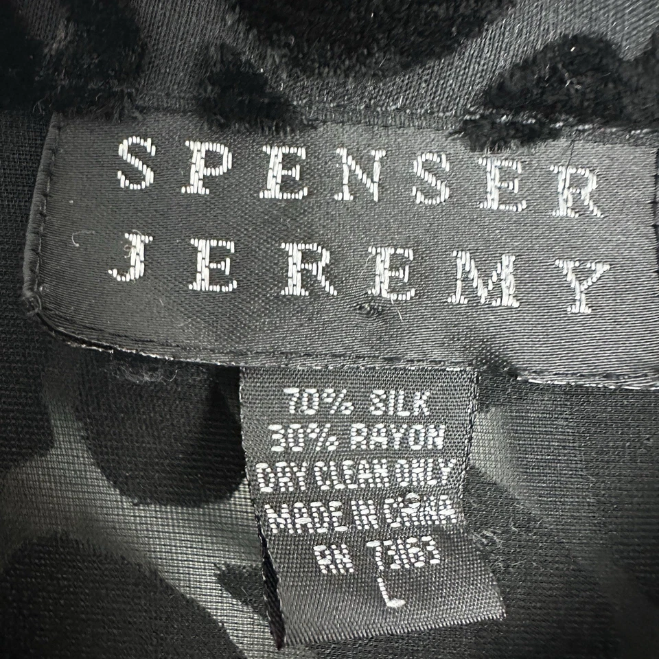 Camisa De Colección Spencer Jeremy Terciopelo Burnout Abotonada Para Mujer L Seda Cachicho Foto 3 de 4