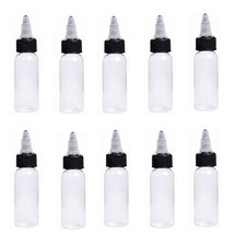 10Pcs 1oz Squeeze Bottles Dispensing Plastic Squeeze with Twist Cap Small Cle...