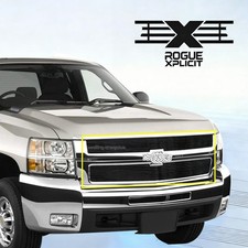 Fits 2007-2010 Chevy Silverado 2500hd3500hd Black Upper Billet Grille Insert 08