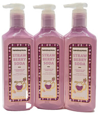 NEW Bath Body Works Lot of 3 Bottles Strawberry Soda Cleansing Gel Soap 8 oz