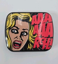 Pop Art Comic Style Metal Tin Box Retro Lichtenstein Scream Design Small Storage