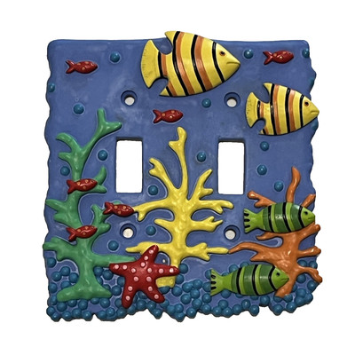 Switch Plate Cover Borders Unlimited Ocean Sea Life Decor Double Outlet Cover