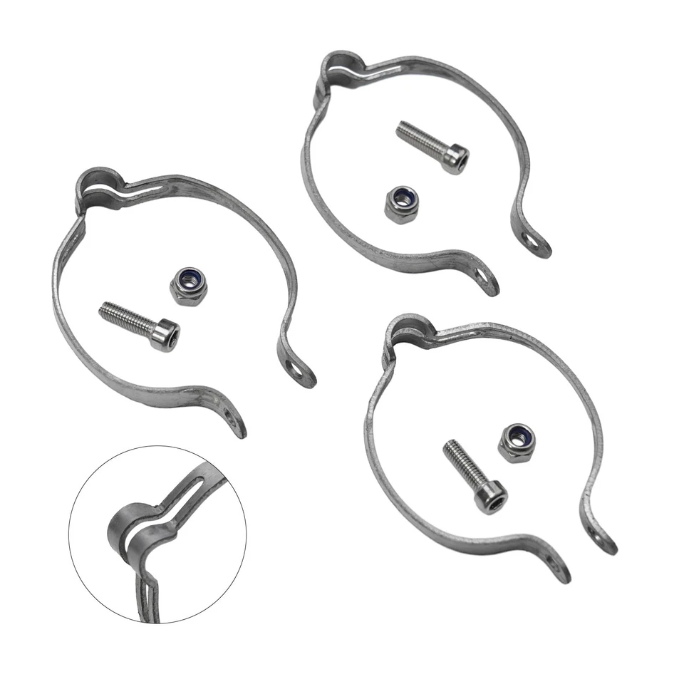 Cavo Clip Pinze Guide Sport Tubo Freno Guida Argento Acciaio Universale - Immagine 3 di 4