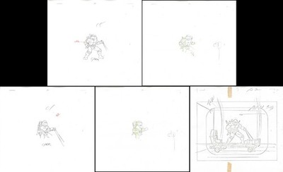 Leonardo of (TMNT) Turtles-5 Original Production Drawings