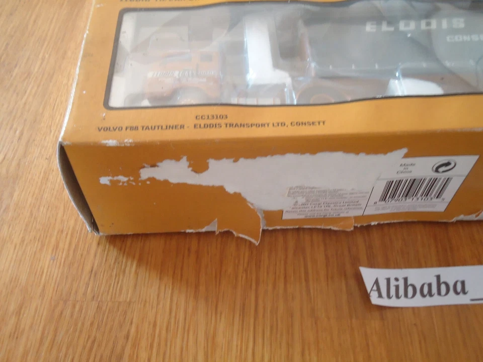 Camion Corgi Volvo F88 Tautliner Elodis Trasporto Scatola 1:50 1/50e Metal Toy - Immagine 4 di 4