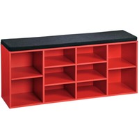 Kesper Schuhschrank Sitzkissen Sitzbank Schuhablage Schuhregal Schuhbank Rot