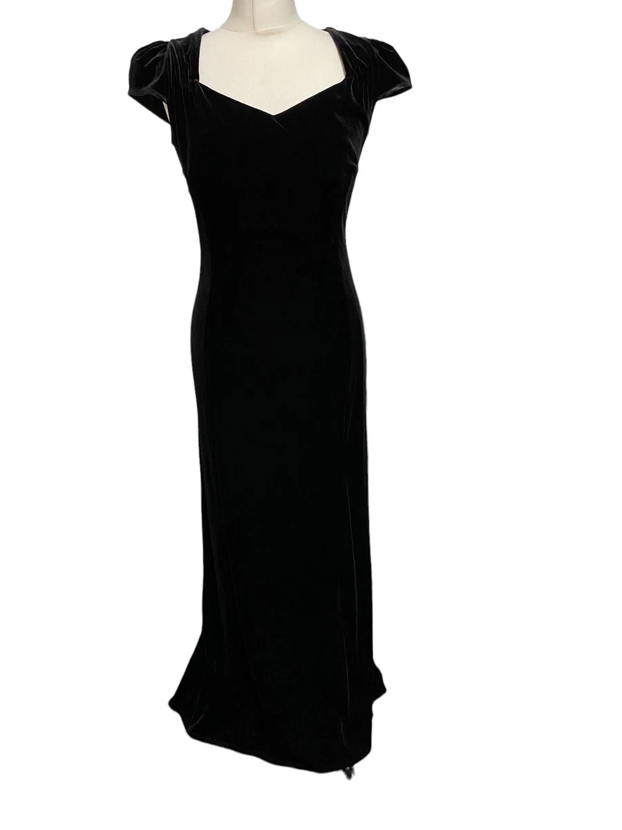 Debenhams black velvet dress 2025