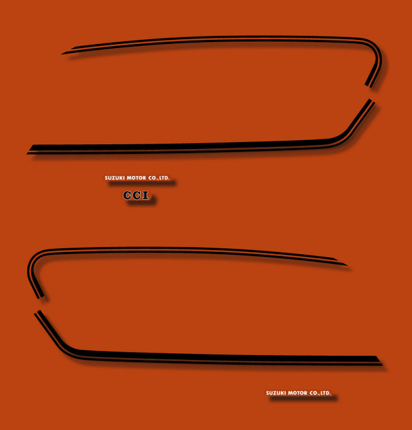 Decals Suzuki GT550 M kit autocollant réservoir en vinyle premium pour carrosserie Candy Gold 1975
