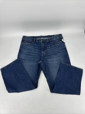 Old Navy Men's Size 42x30 Blue Loose Straight Medium Wash 100% Cotton Denim Jean