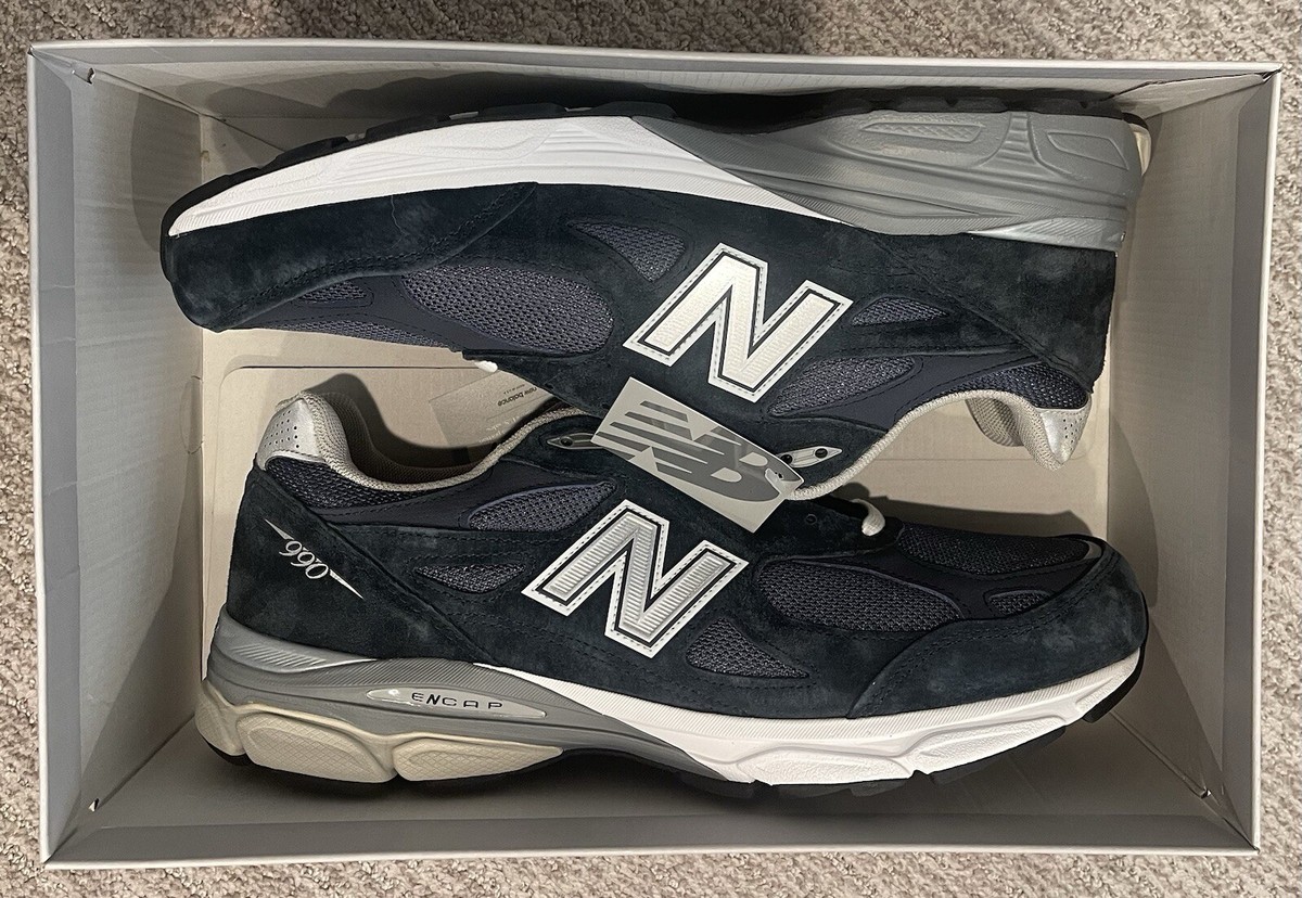 NEW BALANCE USA 990 NAVY BLUE DENIM Men RARE Size US 14 New In Box 