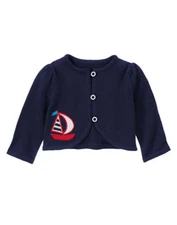 GYMBORee Shore to Love Sail Boat Cardigan Sweater 3-6 M Baby GIFT nvy NWT $32.95