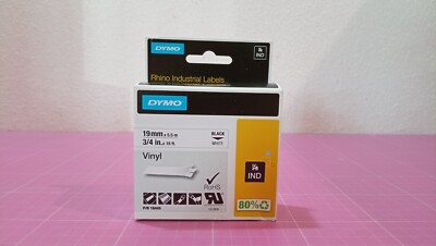 Dymo Originalband 18445 schwarz auf weiß 19mm x 5,5m Vinyl