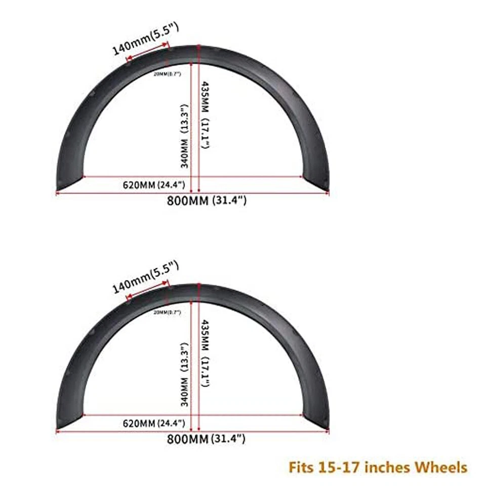 Arcos de rueda flexibles de carrocería extra ancha para camioneta Nissan 720 de 3,5" Foto 2 de 4