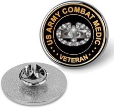 Silver US Army Combat Medic Veteran Lapel Pin Veteran Tie Suit Shirt Pinback