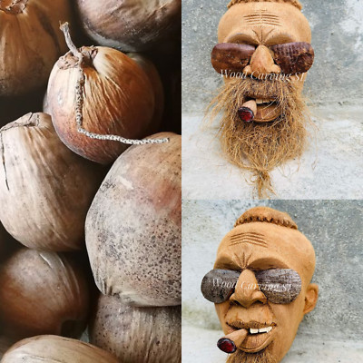 Handcrafted Coconut Husk Mask Wall Hanging   Unique Tribal Art Décor