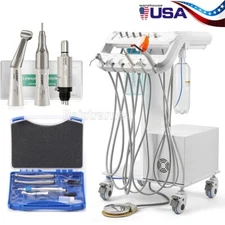 Portable Dental Delivery Unit With Air Compressor 4H Mobile Cart  /Handpiece kit