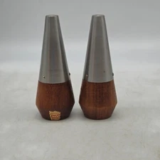Vintage Lipper & Mann Salt and Pepper Shakers Mid Century Modern Atomic Wood MCM