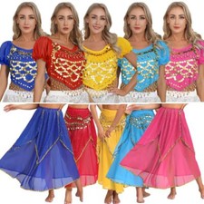 Women Outfits Waist Chain Set Belly Dance Suit Plastic Beads Theme Skirt India