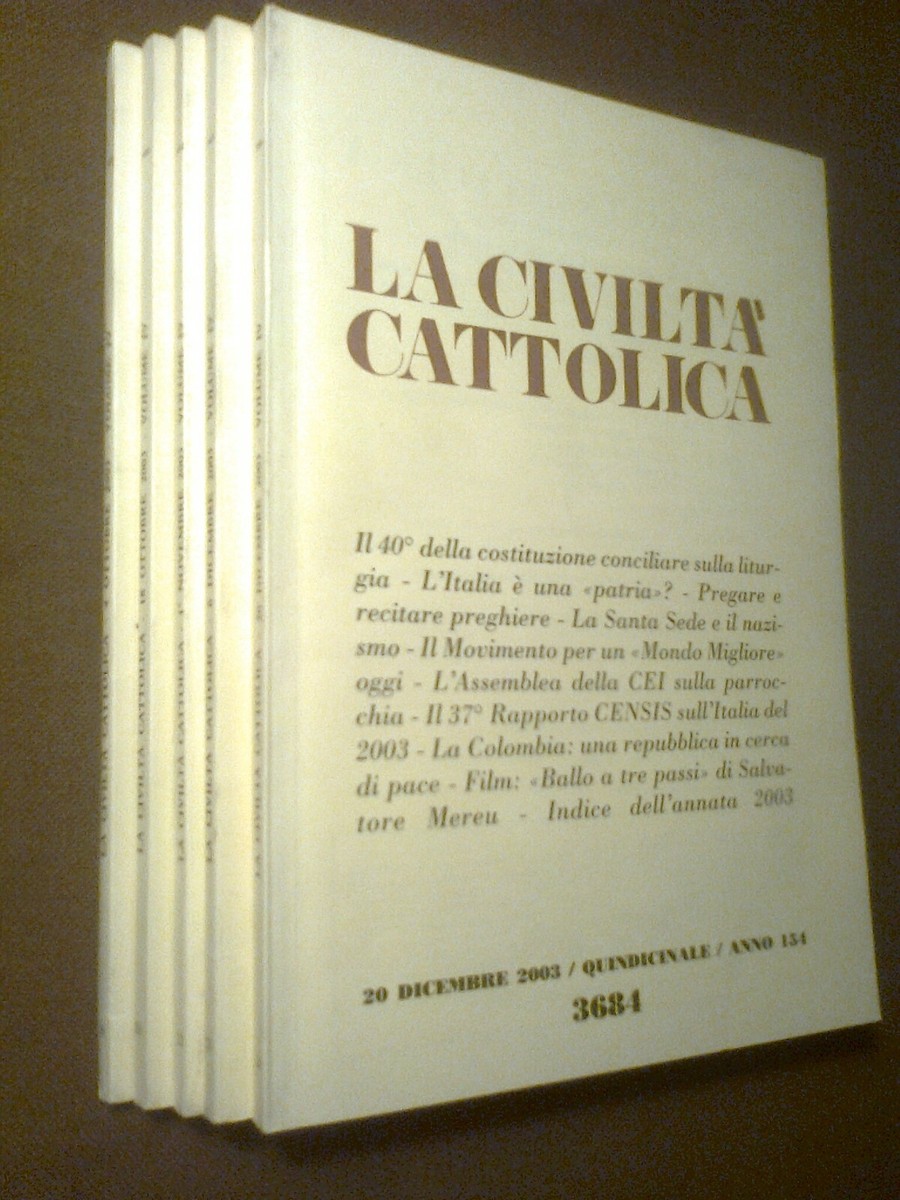 La Civiltà Cattolica, A154° (2003) vol. 4, nn. 11,19,20,21,22,23,24, o  singoli | eBay