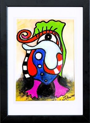Original acrylic painting in picture frame. Unique Art Direct From Artist.