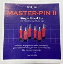 BesQual Dental Lab 1000 Sets Master Pin II Single Dowel Pins with Plastic Sleeve