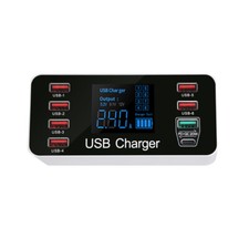 8-Ports Multi USB Desktop Wall Charger QC 3.0 PD Fast Charging Station Adapter