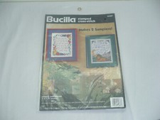 1995 Bucilla Stamped Cross Stitch Grace's Sampler Pair - Sealed Pkg