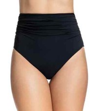 Profile by Gottex Black Tutti Frutti Ruched High Waist Bikini Bottoms 8 yjn1623